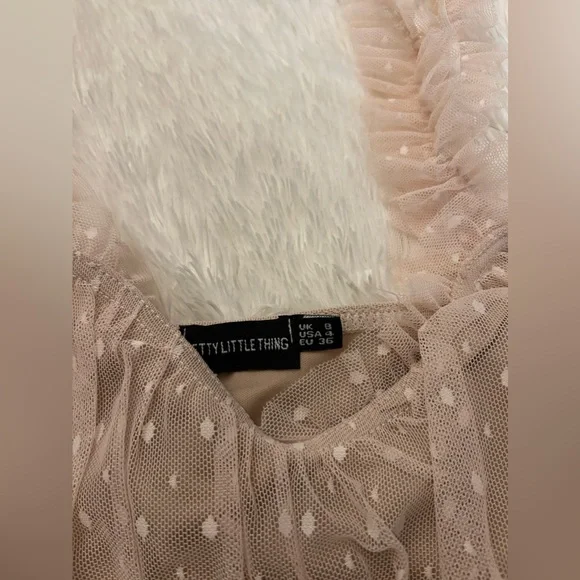 Light pink tulle with white polkadots bodysuit from Pretty Little Thing - Picture 2 of 2